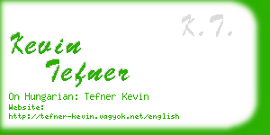 kevin tefner business card